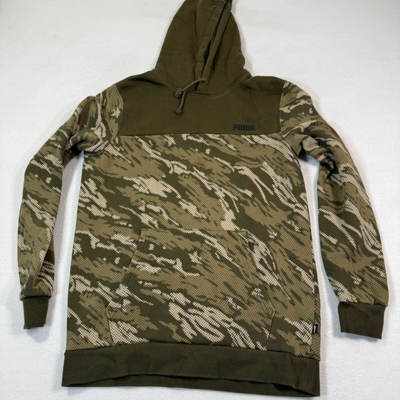 Puma‎ Men's Graphic All Over Print Fleece Hoodie M Outdoor Camo Gym - Picture 1 of 7